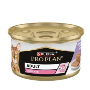 PURINA PRO PLAN Cat Wet Can, Adult Delicate, 85 g (Hrana Umeda - Pisici)