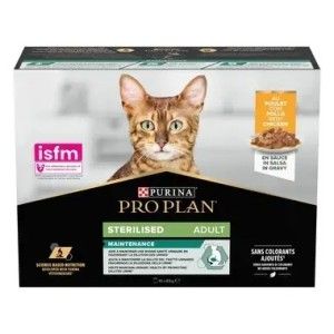 PURINA PRO PLAN Sterilised Adult Maintenance, Pui, 10x85 g (Hrana Umeda - Pisici)