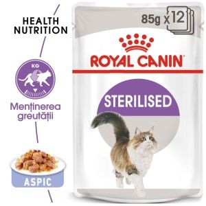 Royal Canin Sterilised Adult hrana umeda pisica sterilizata (in aspic), 12 x 85 g 