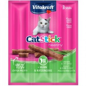 Recompense pentru pisici, Vitakraft cu pui si iarba pisicii, 18 g