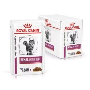 Royal Canin Renal with Beef, hrana umeda pisica, 12x85 g (Diete Veterinare - Pisici)