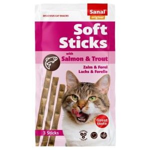 Sanal Cat Salmon and Trout, 3 sticks/ 15 g (Delicii - Pisici)