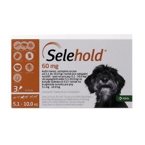 Selehold Dog 60 mg  ml (5.1 - 10 kg), 3 x 0.5 ml