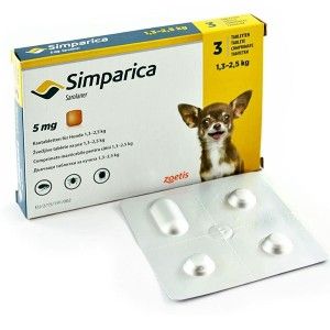Simparica Caini 5 mg (1.3 - 2.5 kg), 3 tablete
