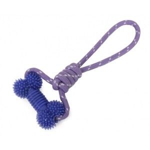 Jucarie din sfoara si cauciuc termoplastic, Mon Petit Ami, 13x33 cm, Violet