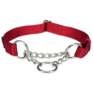 Zgarda Chinga cu Lant Strangulanta 30-40 cm/15 mm Rosu 202703