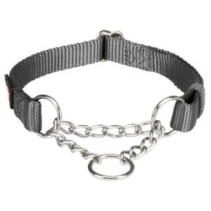 Zgarda.Chinga cu Lant Strangulanta 45-70cm/ 25mm Gri 202916