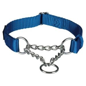 Zgarda Chinga cu Lant Strangulanta 30-40 cm/15 mm Albastru 20272