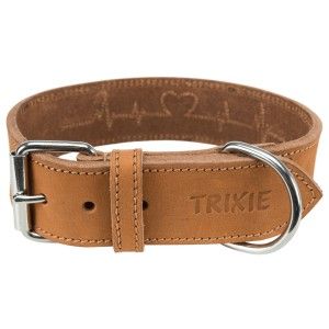 Zgarda Piele Rustic Heartbeat L 47-55 CM Maro 19016