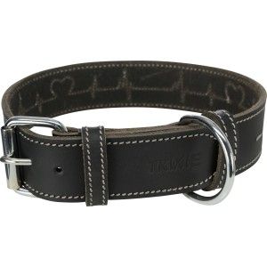Zgarda Piele Rustic Heartbeat L 47-55CM/ 40MM NEGRU 18986