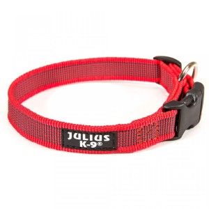 Zgarda nylon reglabila, Rosu-Gri, 20 mm