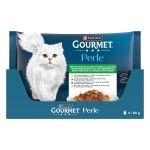 GOURMET PERLE Multipack, Vitel, Iepure, Miel, Pui Provencale, 4x85 g (Hrana Umeda - Pisici)