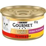 Gourmet Gold Double Pleasure, Vita si Pui, 85 g (Hrana Umeda - Pisici)