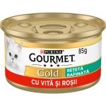 Gourmet Gold Savoury Cake, Vita si Rosii, 85 g (Hrana Umeda - Pisici)