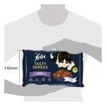 Felix Tasty Shreds, Vita, Pui, Somon si Ton in sos, 4x80 g