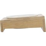 Trixie, bol ceramic cu suport bambus, alb/ bej, 0.25 L/ 12 cm, 15x5x15 cm (Castroane)