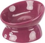 Trixie, castron ceramic ridicat ergonomic, bordo, 0.15 L/ 13 cm (Castroane)