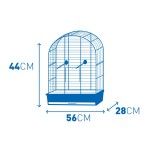 Colivie Beta, 56.5x28x44.5 cm, Gri/ Negru, 493/120 (Custi, colivii, genti transport)