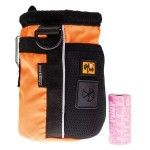KidDog Gentuta Multifunctionala 3 in 1 pentru Recompense, cu Pungi Igienice, 17x11 cm, Portocaliu Neon/ Negru (Accesorii - Caini)