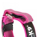 Zgarda K9 nylon cu maner, 50 mm, roz