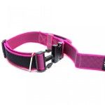 Zgarda K9 nylon cu maner, 50 mm, roz