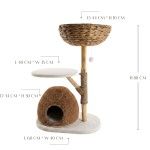 Ansamblu de joaca pisici, Meraki Home, Coconut Nest, 60 x 40 x 88 cm