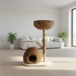 Ansamblu de joaca pisici, Meraki Home, Coconut Nest, 60 x 40 x 88 cm