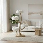 Ansamblu de joaca pisici, Meraki Home, Daisy Canopy, 58 x 58 x 162 cm