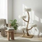 Ansamblu de joaca pisici, Meraki Home, Daisy Canopy, 58 x 58 x 162 cm
