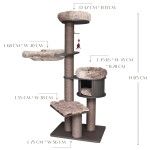 Ansamblu de joaca pisici, Meraki Home, Espresso Cloud Large, 75 x 56 x 175 cm