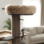 Ansamblu de joaca pisici, Meraki Home, Espresso Cloud Large, 75 x 56 x 175 cm