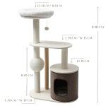 Ansamblu de joaca pisici, Meraki Home, Ivory Haven, 70 x 39 x 118 cm