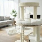 Ansamblu de joaca pisici, Meraki Home, Ivory Loft Tower, 69 x 69 x 161 cm