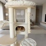 Ansamblu de joaca pisici, Meraki Home, Ivory Loft Tower, 69 x 69 x 161 cm
