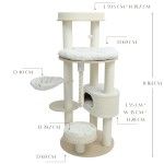 Ansamblu de joaca pisici, Meraki Home, Ivory Loft Tower, 69 x 69 x 161 cm