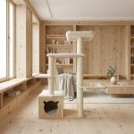 Ansamblu de joaca pisici, Meraki Home, Nordic Pine, 65 x 40 x 124 cm