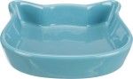 Castron ceramica cap de pisica 250 ml/12 cm 4 nuante 24497 - turcoaz
