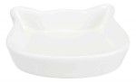 Castron ceramica cap de pisica 250 ml/12 cm 4 nuante 24497 - alb