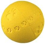 Jucarie Minge Cauciuc Natural 7 cm cu Sunet 34862 - galben