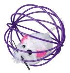 Jucarie Pisici Glob Metal cu Soricel 6 cm 4115 - mov