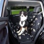 Patura Protectie Auto Fleece 1.40x1.45 m Negru cu Labute 13234 (R)