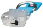 Zgarda cu LED/ USB M-L 35-55 cm/25 mm Albastru Neon 13313 (R)