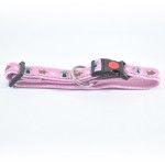 Zgarda Nylon Caini Mol Model Pink Click 15 mm x 30-45 cm