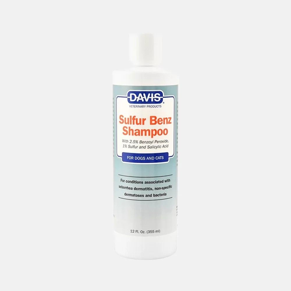 Sampon cu 2.5% peroxid de benzoil micronizat, 2% sulf micronizat si acid salicilic, Davis, 355 ml
