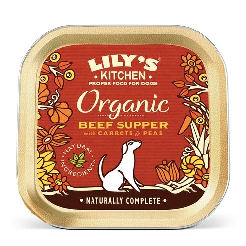 Lily\'s Kitchen For Dogs Organic Beef Supper With Carrots & Peas 150g