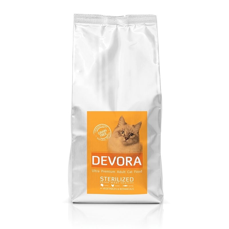 Devora Cat Grain Free Sterilised Turkey, Chicken & Hering, 7.5 Kg