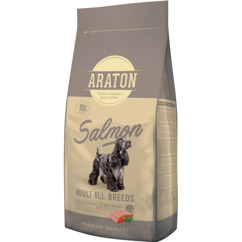 Araton Dog Adult Salmon & Rice, 15 Kg Adult imagine 2022