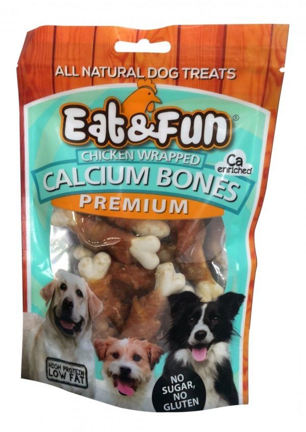Recompense caini, Eat & Fun Chicken Wrapped Calcium Bones, 100 g