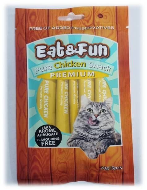 Recompense pisici, Eat & Fun Pure Chicken Snack, 70 g