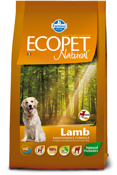 Ecopet Natural Dog Adult Mini Miel Si Orez, 12 Kg